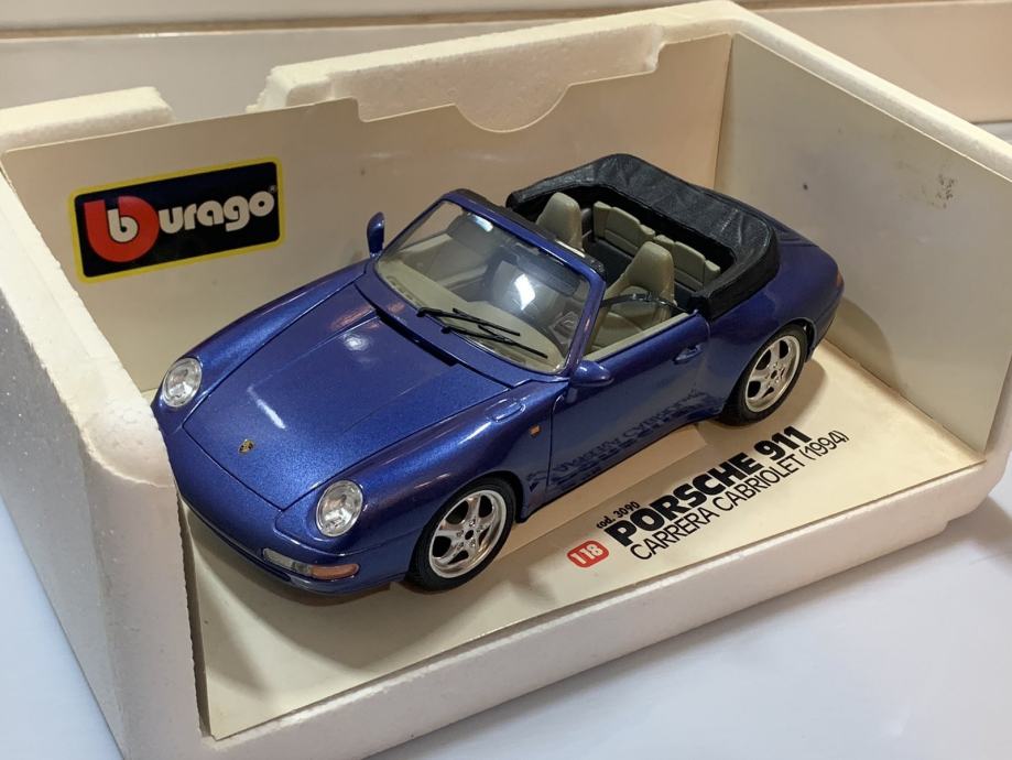 Porsche 911 Carrera Cabriolet 1994 Verte - Burago 1/18 - 3040V - état Neuf