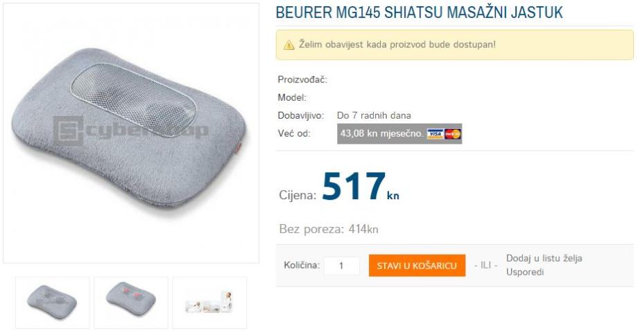 Beurer MG145 Shiatsu masažni jastuk NOVI, GARANCIJA