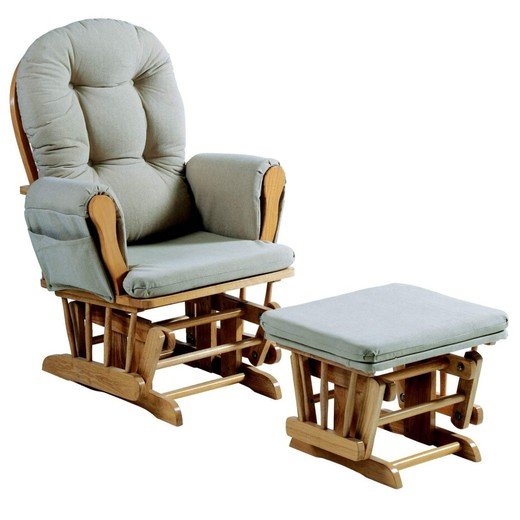 stolica za relaksaciju - dojenje - ljuljanje s tabureom