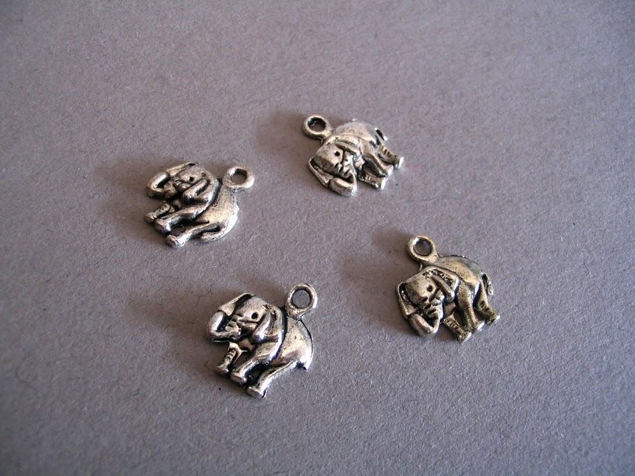 Materijal za izradu nakita - privjesci srebrne boje - slonići