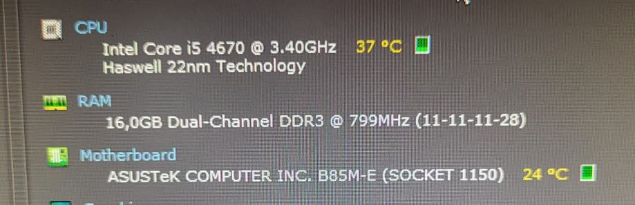 Asus B85M-E + CPU + RAM