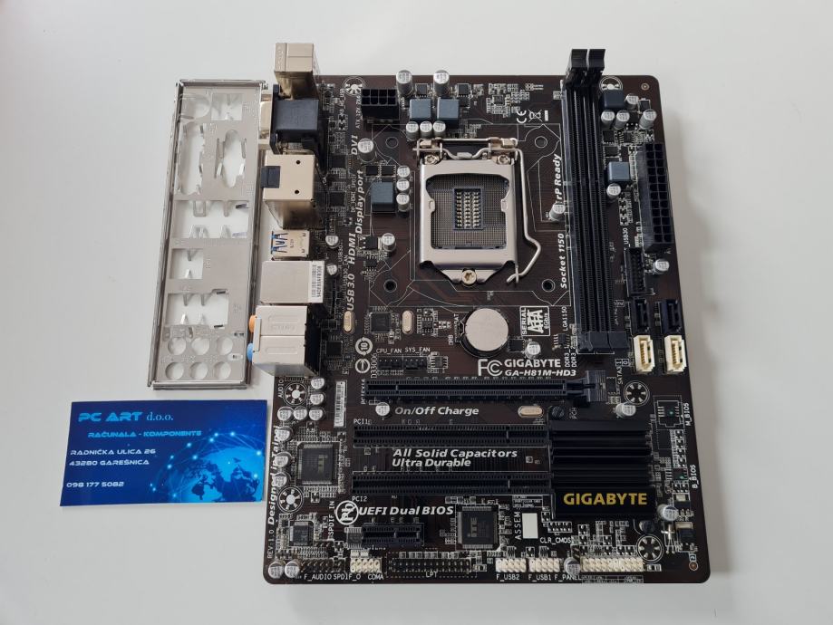 Gigabyte GAH81MHD3, Intel H81, Socket 1150 Račun / R1 / Jamstvo