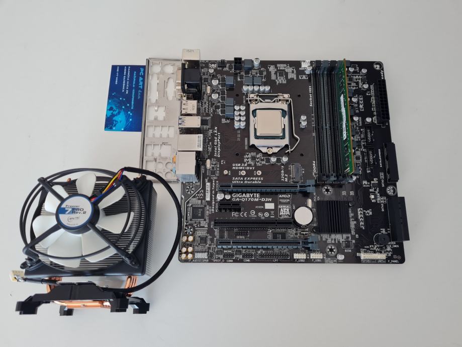 Gigabyte GAQ170MD3H + i7 6700K + 8GB DDR4 RAM Račun / R1 / Jamstvo