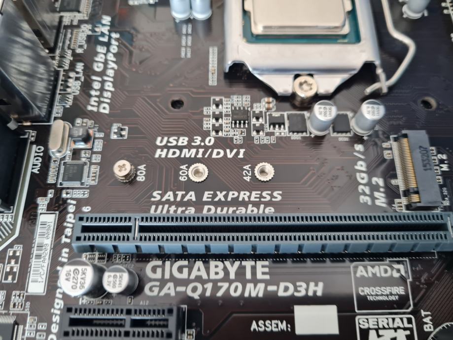 Gigabyte GAQ170MD3H + i7 6700K + 8GB DDR4 RAM Račun / R1 / Jamstvo