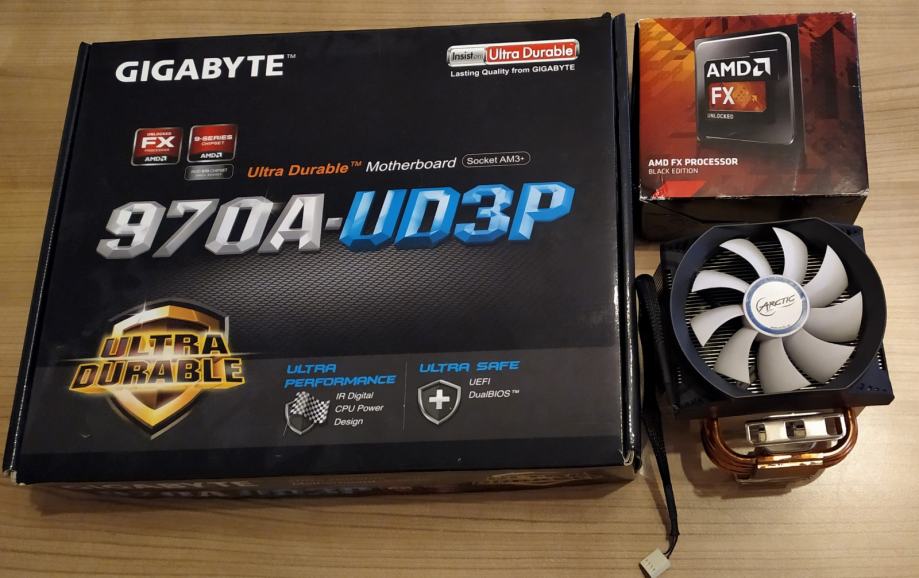Matična Gigabyte GA970AUD3P (AM3+ Socket) + Ripjaws X 8GB DDR3