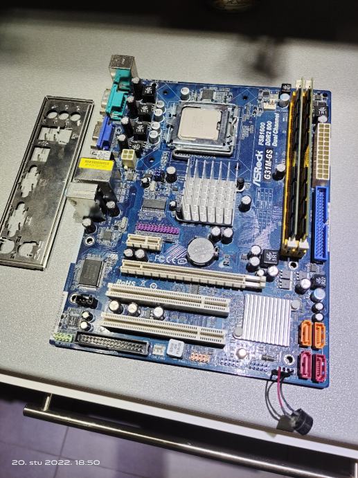 Matična ploča 775 Asrock G31MGS kombo sa Intel e8400 3ghz i ddr2 2gb