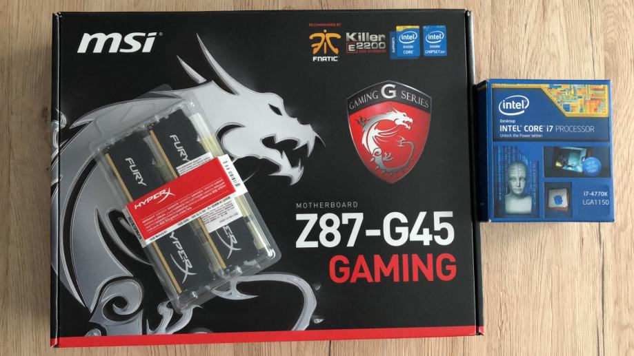 Pack Carte Mère MSI Z87-G45 GAMING + I7 4770 + 32 Go DDR3 Corsair Dominator 2400 MHz - Occasion