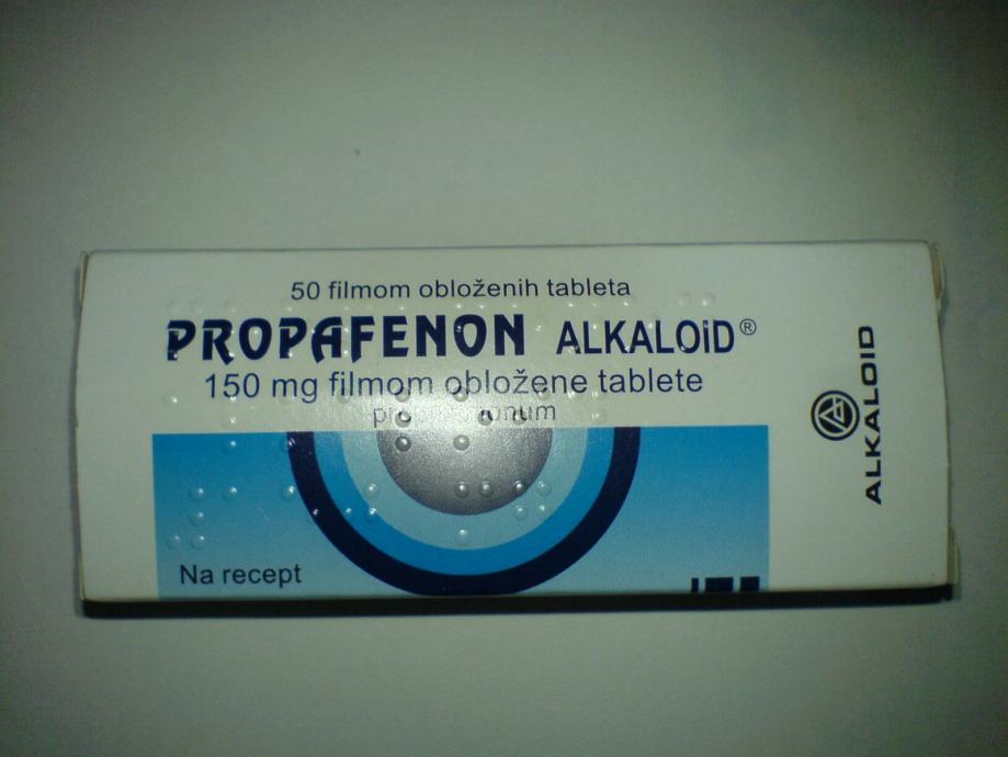 Propafenon tablete 150 mg filmom obložene, Alkaloid, kutija 50 tableta
