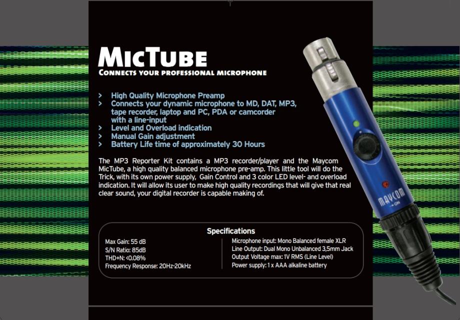 Preamp micro Maycom Mictube XLR- 3.5mm