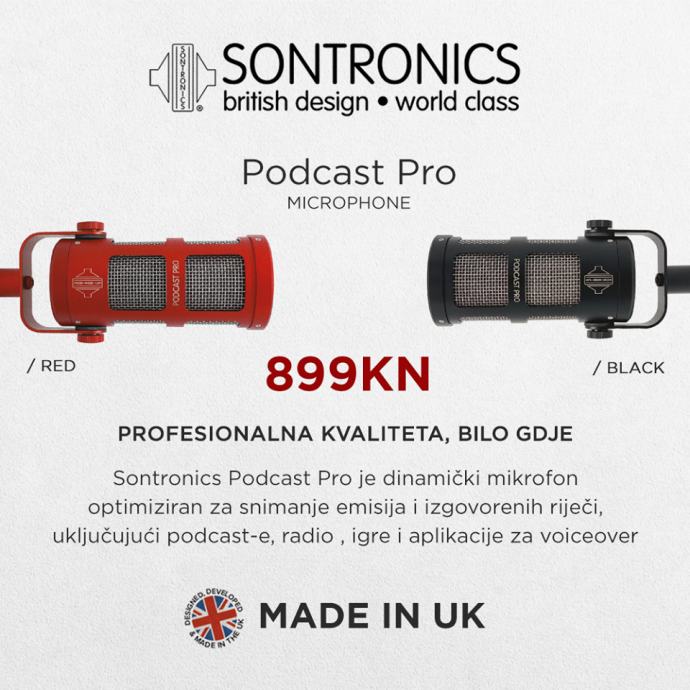 Podcast dinamički mikrofon Sontronics Podcast Pro - NOVO***