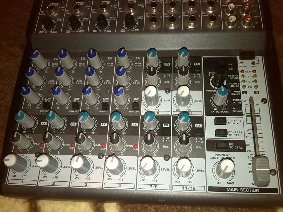Behringer Xenyx 1202 FX efekti