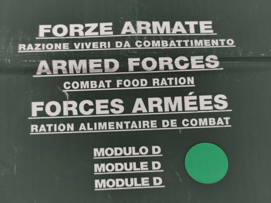 Italian Combat Rations Italian Army 24hr Ration, MRE, Combat Ration, vojni obrok