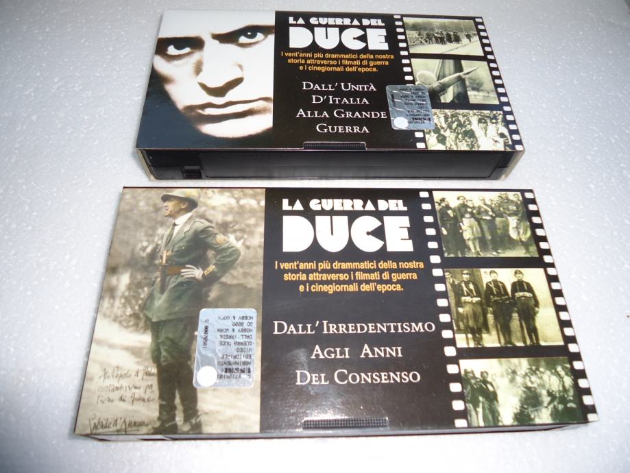 VHS kazete, LA GUERRA DEL DUCE; očuvane. Na talijanskom jeziku