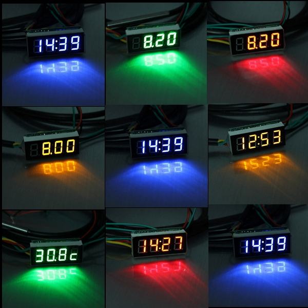 LED display senzor za temperaturu, voltažu, sat