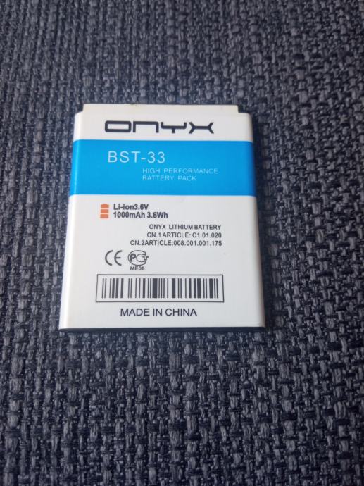 Baterija Sony Ericsson BST33- 1000mAh-zamjenska Onyx ----nekorišteno