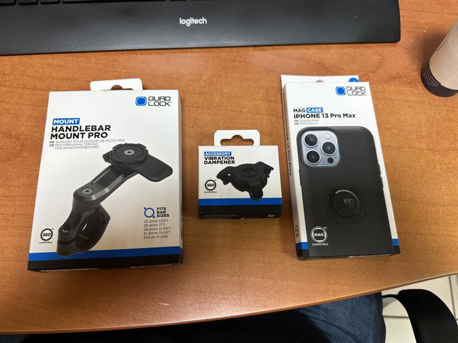 Quadlock HANDLEBAR MOUNT PRO, VIBRATION DAMPENER, MAGCASE 13 Pro Max