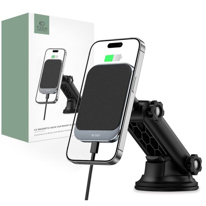 TECHPROTECT MM15WV2 MAGSAFE DASHBOARD nosač i bežični punj.
