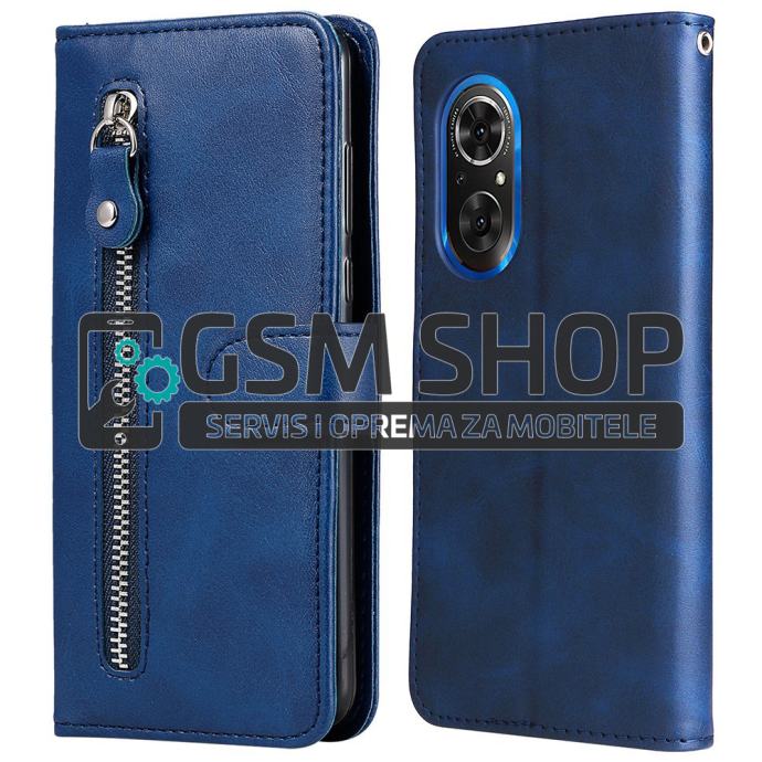 Zipper Pocket preklopna torbica futrola Huawei Honor 50 SE plava