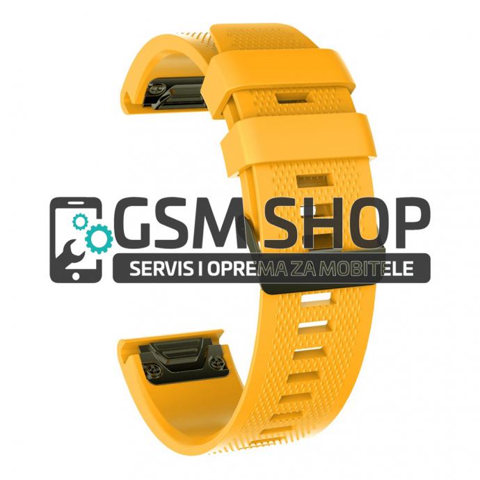 Silikonski remen za satove Garmin Fenix 3, 5X, 6X 26mm žuti