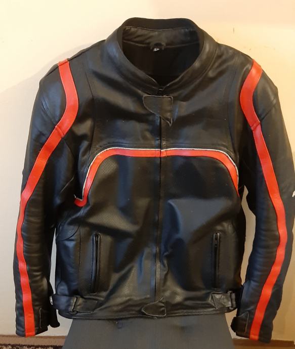 Motociklistička kožna jakna crna veličina 52