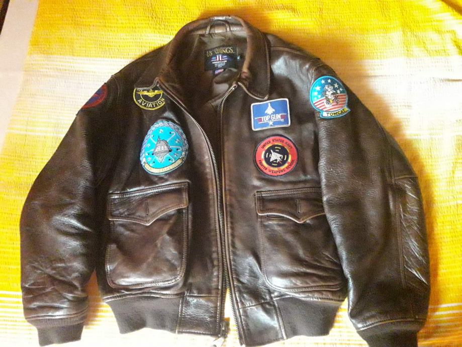 Pilotska kožna jakna US WINGS, XL veličina, USA