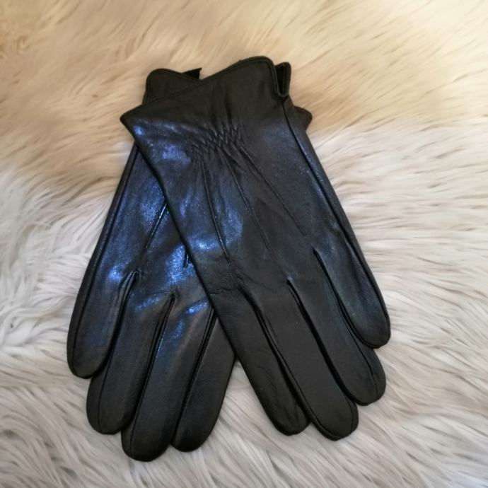 Crne muške kožne rukavice
