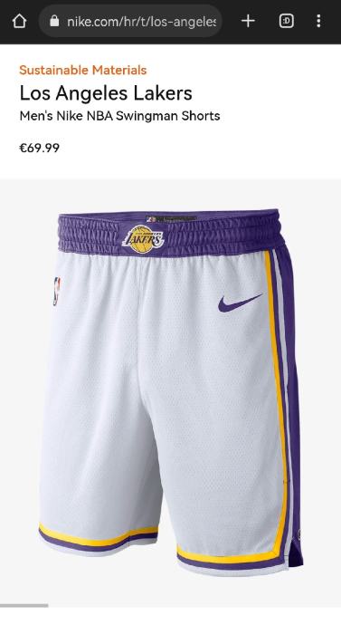 Nike Lakers sportske kratke hlače XXL ZAPAKIRANO!