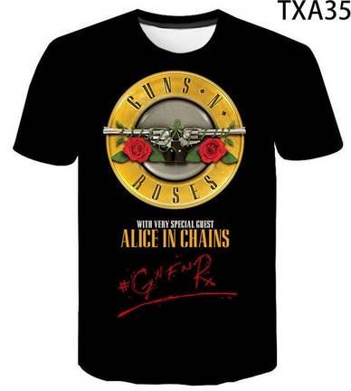 Nova ljetna majica kratkih rukava Guns N Roses s 3D printom -10 eur.