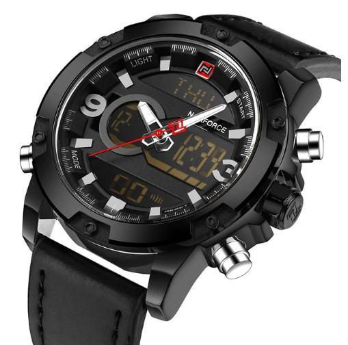 NAVIFORCE NF9097 analogno digitalni sportski sat, crni (gar. 1 godina)
