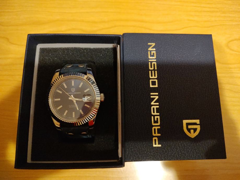 Pagani Design 1639 Automatische herenhorloges, NH35-uurwerk, Stianless staal, 100 m, waterdicht, zelfopwindend polshorloge, Zwart