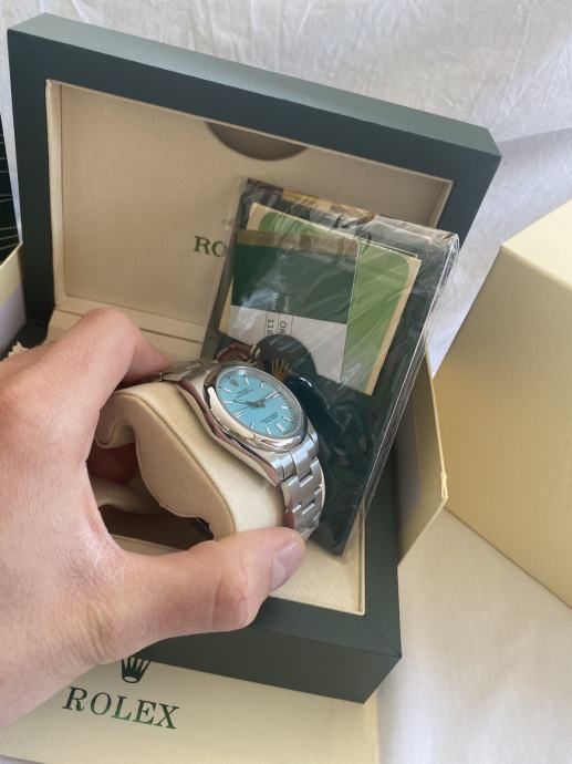 Rolex Oyster Perpetual 41mm Stainless Steel Tiffany Blue