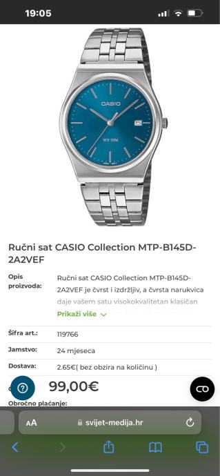 Sat CASIO Collection MTP-B145D-2A2VEF