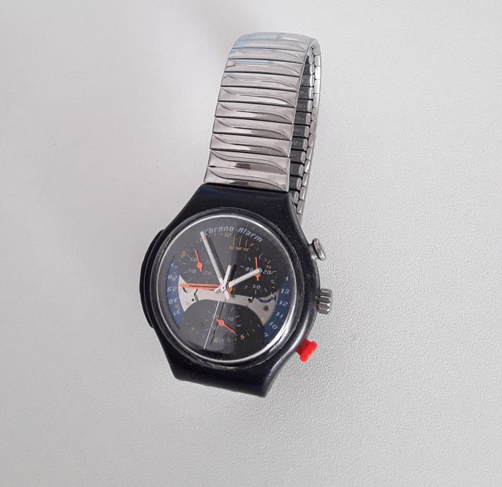 Swatch Chrono, Alarm, metalni rastezljivi remen