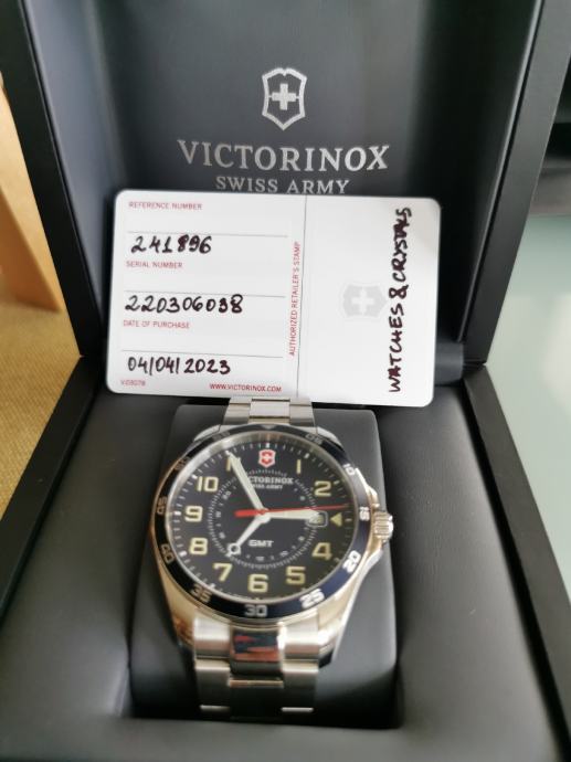 Victorinox FieldForce GMT: Orologio Uomo 42 Mm Swiss Made, Quarzo, Cinturino Arancione