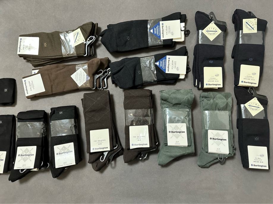 40 pari muških Burlington čarapa raznih boja, cijena po paru