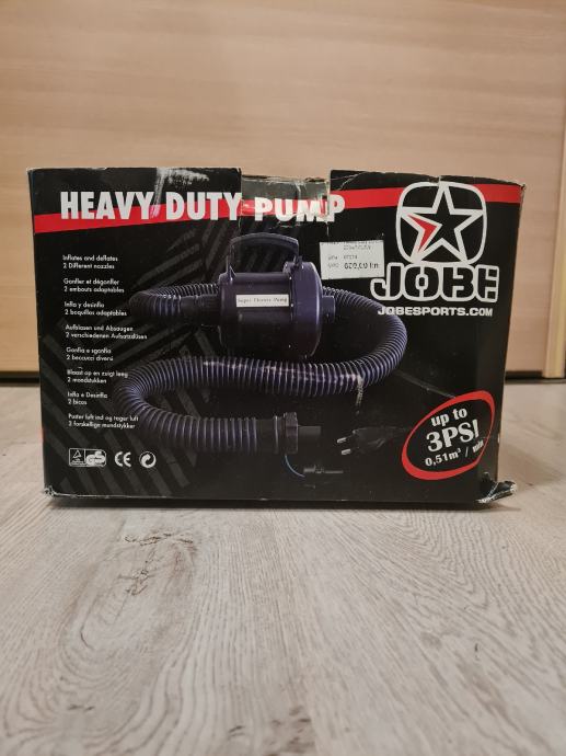 Jobe V Air 230 Elektrische Campingpomp – 230V, Zwart – Snel Oppompen Van Opblaasbare Artikelen – Compact En Draagbaar