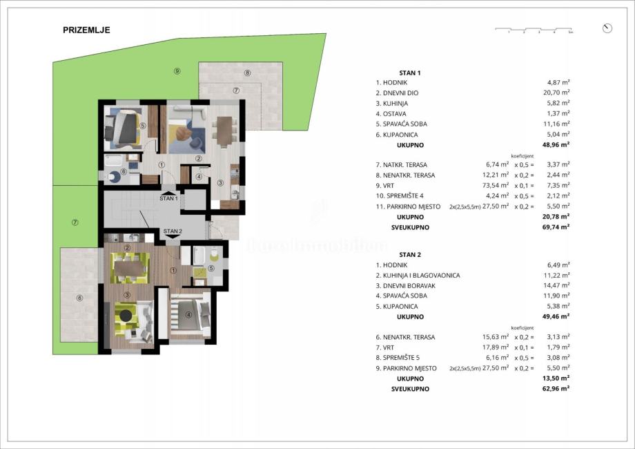 Apartmani u novogradnji s pogledom na more, Zadar Diklo (prodaja)