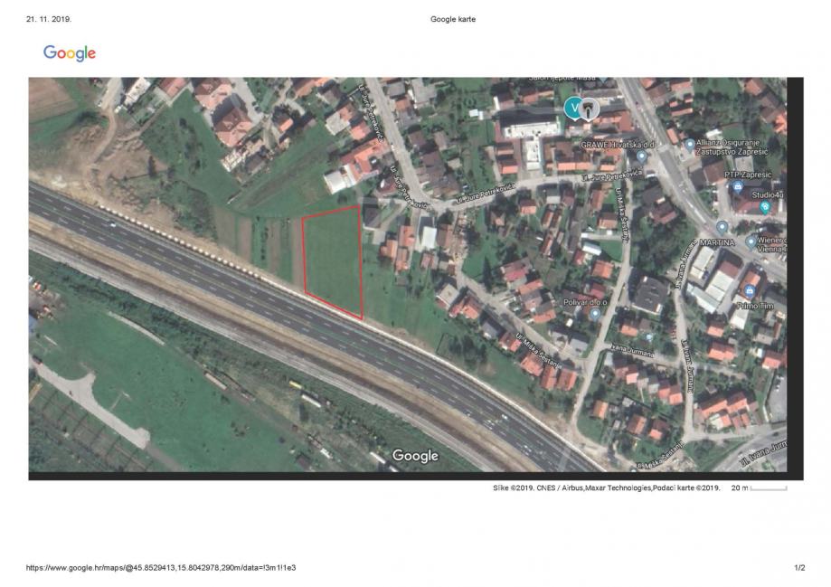 Građevinsko zemljište, Zaprešić, 1420 m2 ili 2962 m2