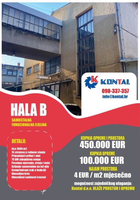 Poslovni prostor: Karlovac, skladišni/radiona, 1800 m2 (prodaja)
