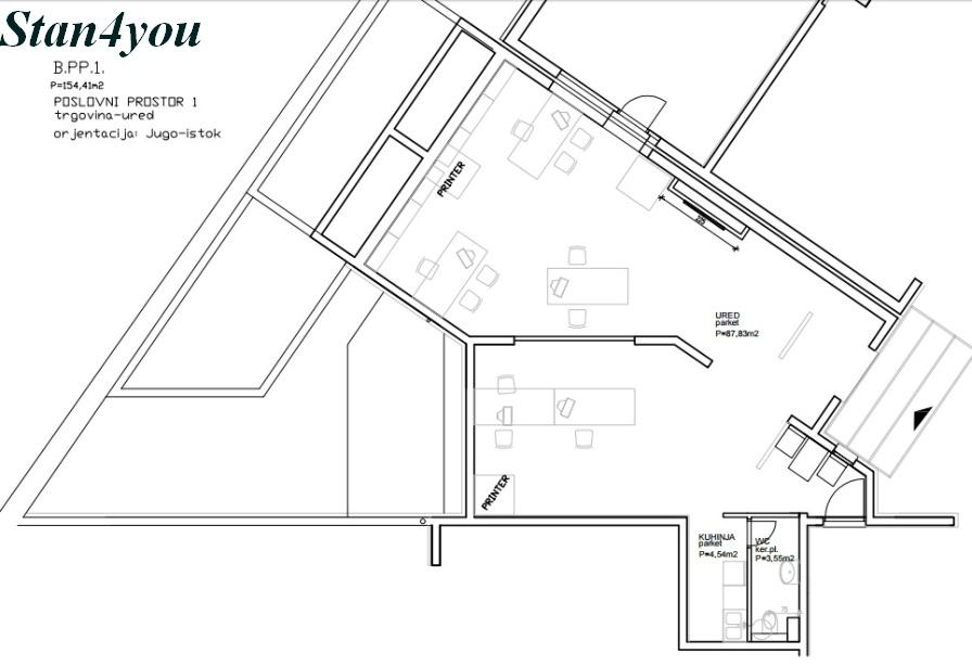 Poslovni prostor: Split, Žnjan, trgovina-ured, 154.09 m2 (prodaja)