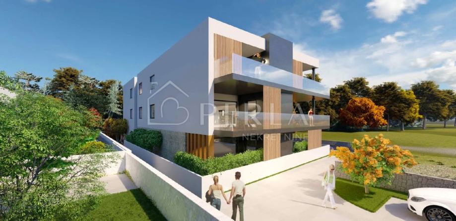 PRIVLAKA - dvosoban stan S2 od 89 m2 u prizemlju s vrtom, 50m od mora, — slika 1