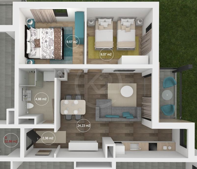Stan: Pula/Vidikovac 55 m2, 2S + DB + PM NOVOGRADNJA (prodaja)