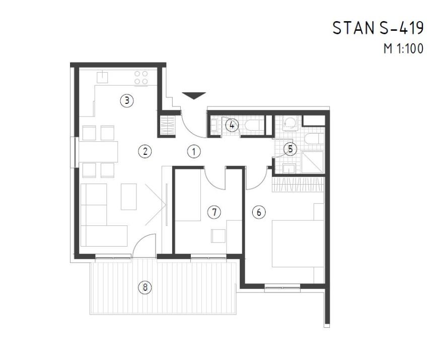 Stan Zagreb, Dubrava Centar, 65.00 m2, novogradnja (prodaja)