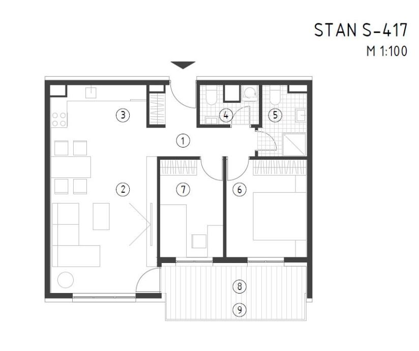 Stan Zagreb, Dubrava Centar, 74.00 m2, novogradnja (prodaja)