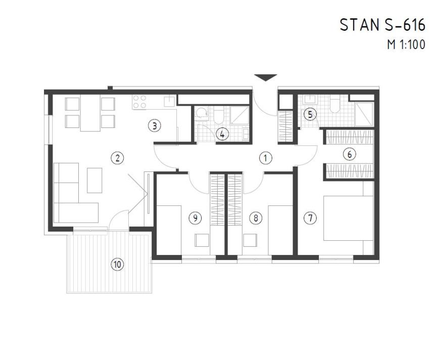 Stan Zagreb, Dubrava Centar, 80.00 m2, novogradnja (prodaja)