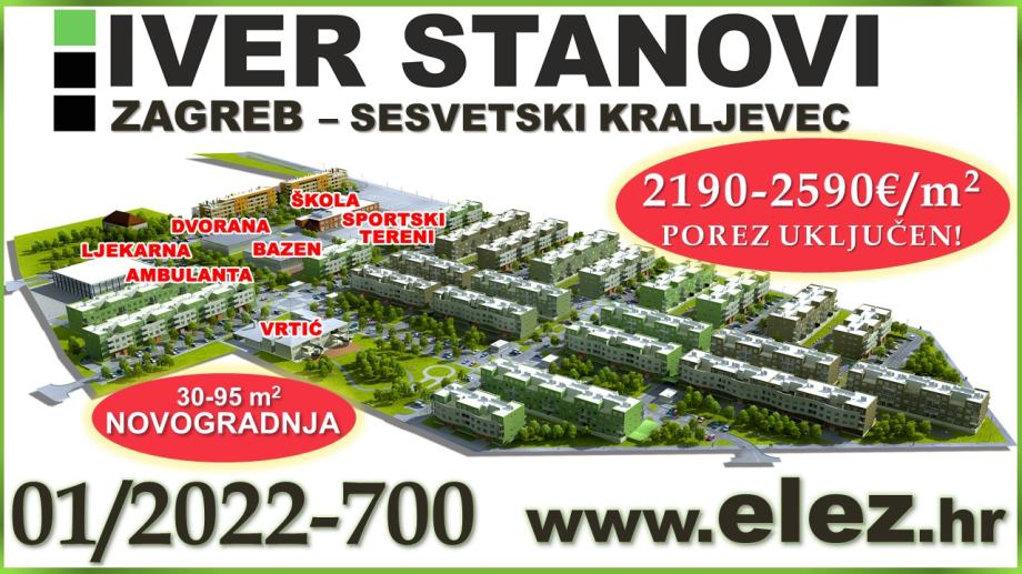 Stan: Zagreb (Sesvetski Kraljevec), 91.43 m2, novogradnja (prodaja)
