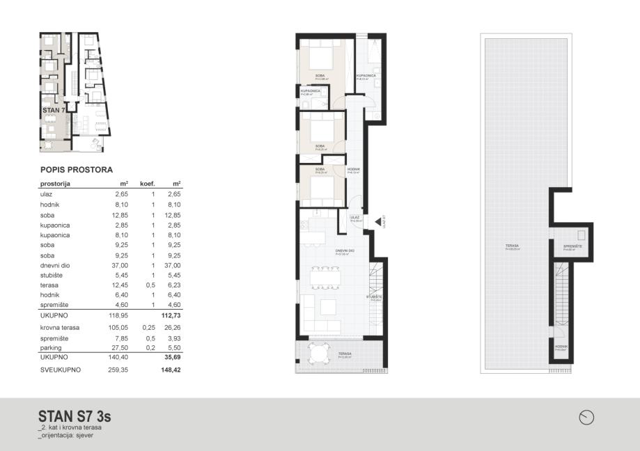 ZADARDIKLO, Luksuzni Penthouse s pogledom na more, 148m2, novogradnja