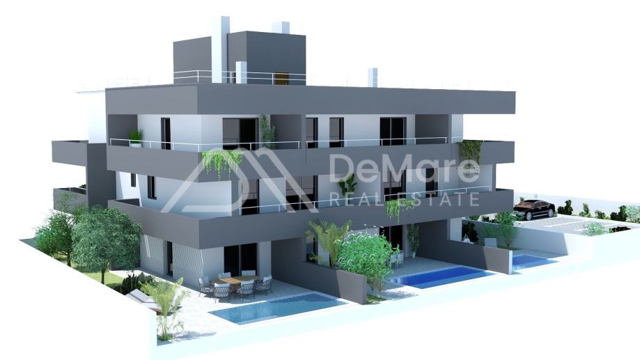 ZADAR-NIN-Odlična NOVOGRADNJA-PENTHOUSE s 2 sobe -80 m od mora i plaže — slika 1