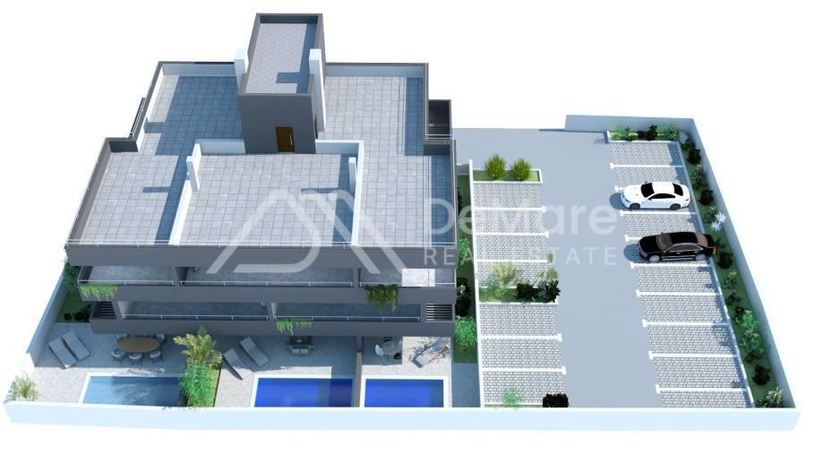 ZADAR-NIN-Odlična NOVOGRADNJA-PENTHOUSE s 2 sobe -80 m od mora i plaže — slika 1