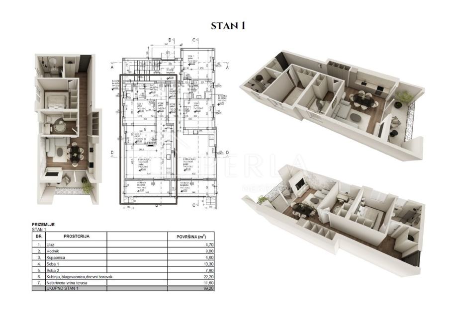 ZADAR - STANOVI, dvosobni stan S1 od 82 m2 s vrtom, NOVOGRADNJA! — slika 1